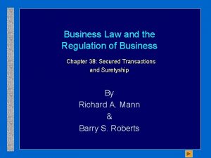 Business Law and the Regulation of Business Chapter