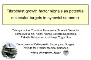 Fibroblast growth factor signals as potential molecular targets