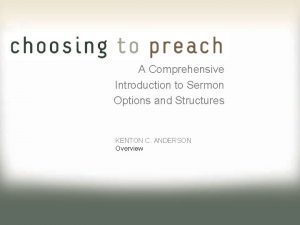 A Comprehensive Introduction to Sermon Options and Structures