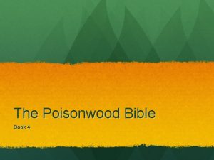 Poisonwood bible book 4 summary