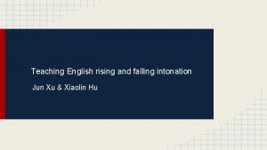 Rising and falling intonation lesson plan