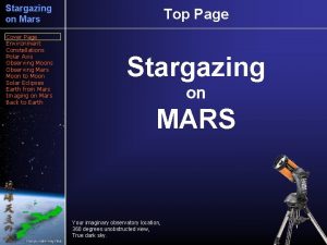 Stargazing on Mars Top Page Cover Page Environment