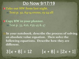 Do Now 91719 Take out HW from last