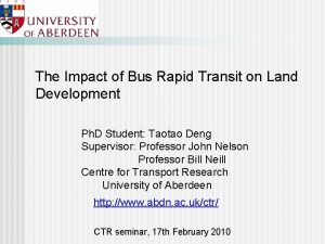 The Impact of Bus Rapid Transit on Land