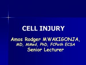 CELL INJURY Amos Rodger MWAKIGONJA MD MMed Ph