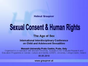 Helmut Graupner The Age of Sex International Interdisciplinary