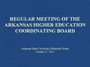 Arkansas higher education coordinating board