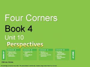 Four Corners Book 4 Click on a lesson