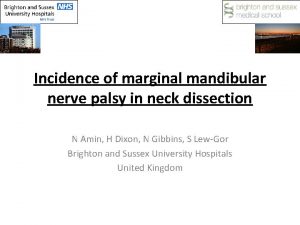 Incidence of marginal mandibular nerve palsy in neck