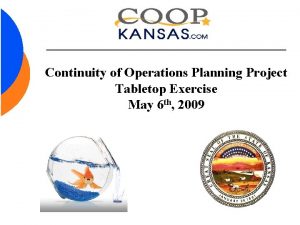 Continuity of Operations Planning Project Tabletop Exercise May