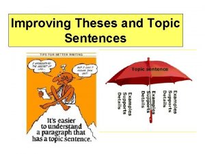 Example of paragraph with topic sentence