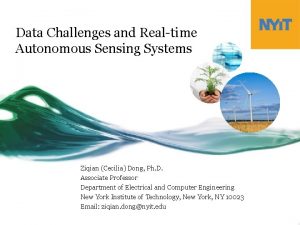 Data Challenges and Realtime Autonomous Sensing Systems Ziqian