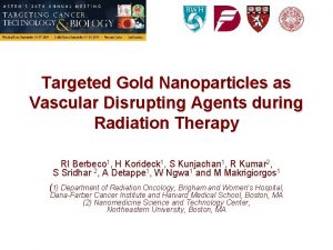 Targeted Gold Nanoparticles as Vascular Disrupting Agents during