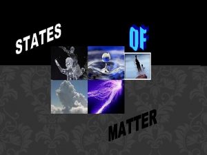 STATES OF MATTER The Four States of Matter