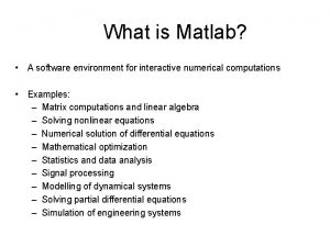 What is matlab