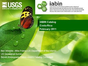 IABIN Catalog Costa Rica February 2011 Ben Wheeler