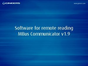 Software for remote reading MBus Communicator v 1