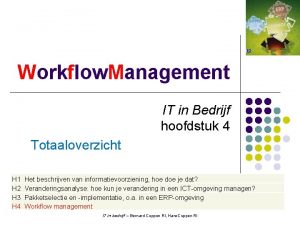 Workflow management voorbeeld