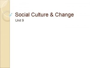 Sources of social change