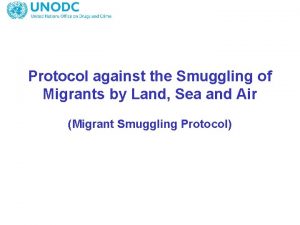 Protocol against the smuggling of migrants