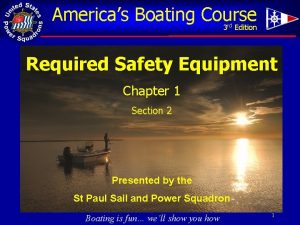 Americas Boating Course 3 Edition rd Required Safety