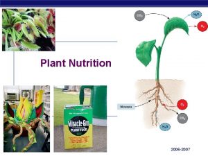 Plant Nutrition AP Biology 2006 2007 Physiological adaptation