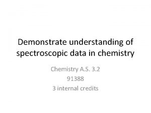 Demonstrate understanding of spectroscopic data in chemistry Chemistry