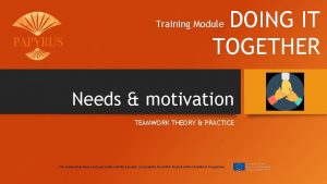 Motivation training module
