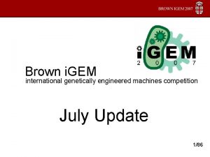 Brown i GEM international genetically engineered machines competition