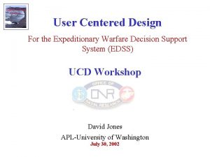 User Centered Design For the Expeditionary Warfare Decision