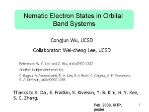 Nematic Electron States in Orbital Band Systems Congjun