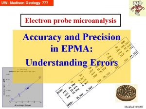 Electron probe microanalysis Accuracy and Precision in EPMA