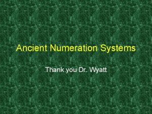 Ancient numeration systems