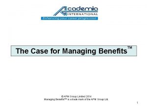 Apm benefits management