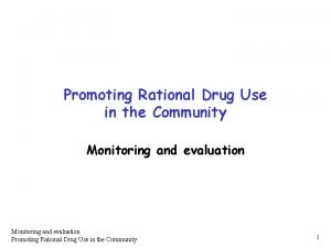 Promoting Rational Drug Use in the Community Monitoring