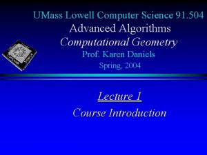 Umass lowell computer science masters