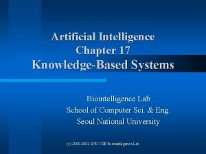 Artificial Intelligence Chapter 17 KnowledgeBased Systems Biointelligence Lab