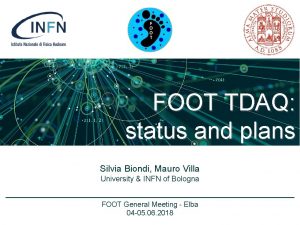 FOOT TDAQ status and plans Silvia Biondi Mauro