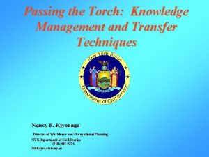 Knowledge transfer techniques
