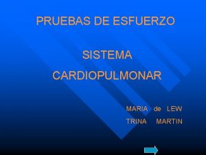 PRUEBAS DE ESFUERZO SISTEMA CARDIOPULMONAR MARIA de LEW