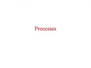 Processes Processes and threads Process forms a building