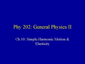 Phy 202 General Physics II Ch 10 Simple