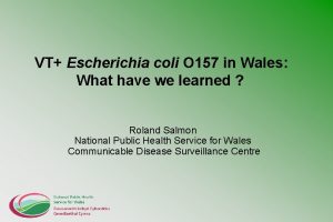 VT Escherichia coli O 157 in Wales What