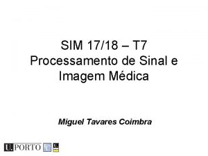 SIM 1718 T 7 Processamento de Sinal e