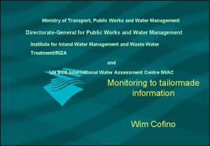 Ministry of Transport Public Works and Water Management