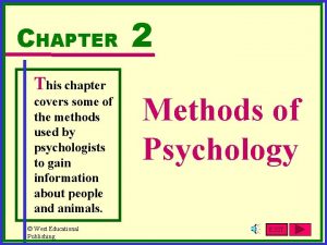 CHAPTER This chapter covers some of the methods