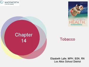 Chapter 14 Tobacco Elizabeth Lytle MPH BSN RN