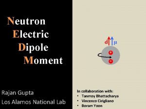Neutron Electric Dipole Moment Rajan Gupta Los Alamos