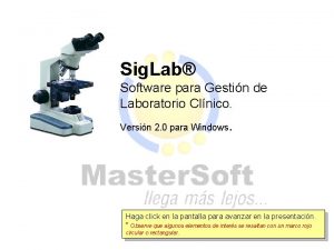 Sig Lab Software para Gestin de Laboratorio Clnico