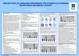 PERCEPTIONS OF LANGUAGE IMPAIRMENT FOR STUDENTS ATTENDING MAINSTREAM